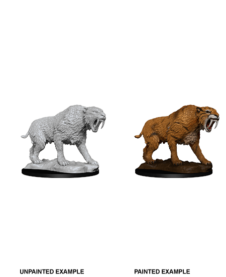 WizKids Deep Cuts Unpainted Miniatures: Saber-Toothed Tiger W14